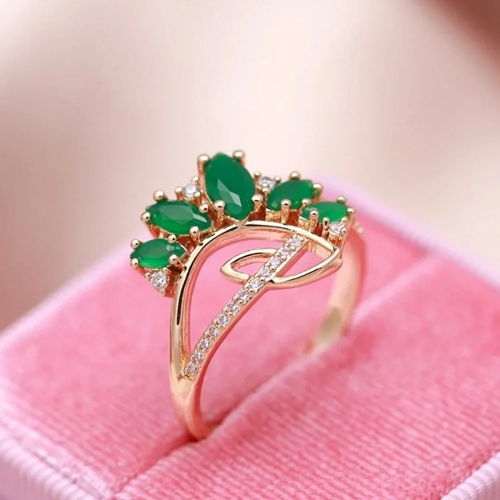 NEW Rose Gold Rhombus Cut Emerald Ring